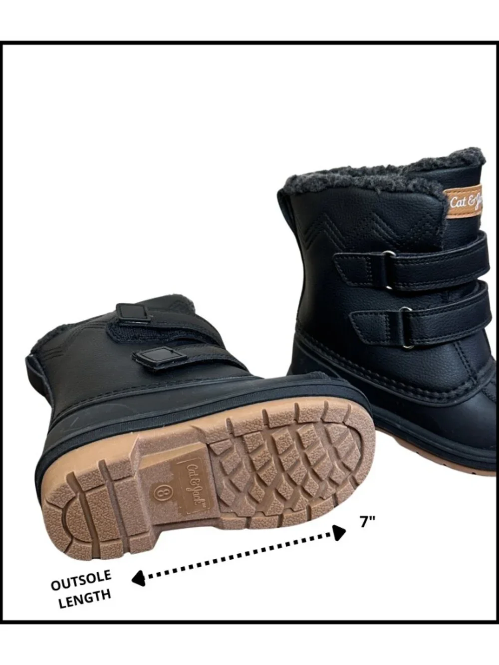 Toddler Denver Winter Boots with Faux Fur Waterproof - Cat & Jack™ Black Size 8